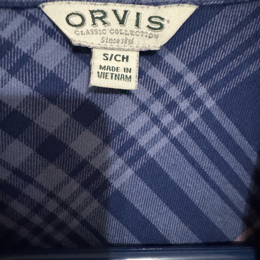 Orvis Plaid Button Down Shirt‎ Small Blue Pink Check Classic Outdoor Prep - Picture 3 of 3